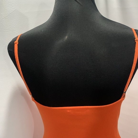 Hera Collection Spaghetti Strap Orange Bandage lace up midi dress Size M - Picture 5 of 7